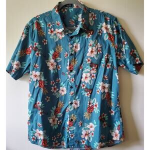 COOFANDY Hawaiian Aloha Shirt Short Sleeve Casual Button Down Floral Ukelele L